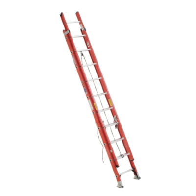 Industrial fiberglass extension ladder