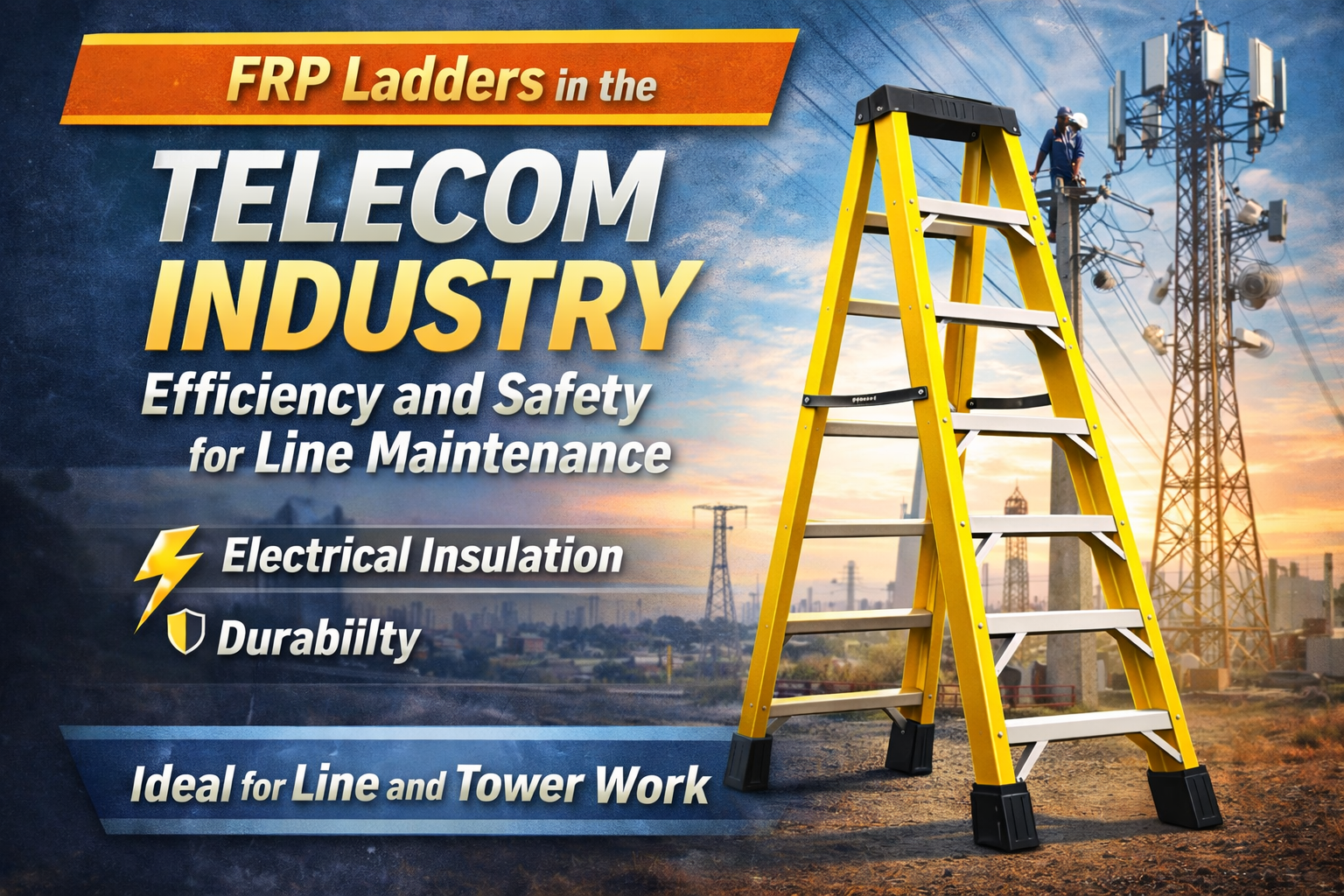 FRP Ladders in the Telecom Industry: Efficiency and Safety for Line Maintenance